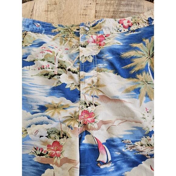 Lands' End Hoffman Fabrics Tropical Print Swim Trunks Men's Size 36-38 - Picture 2 of 8